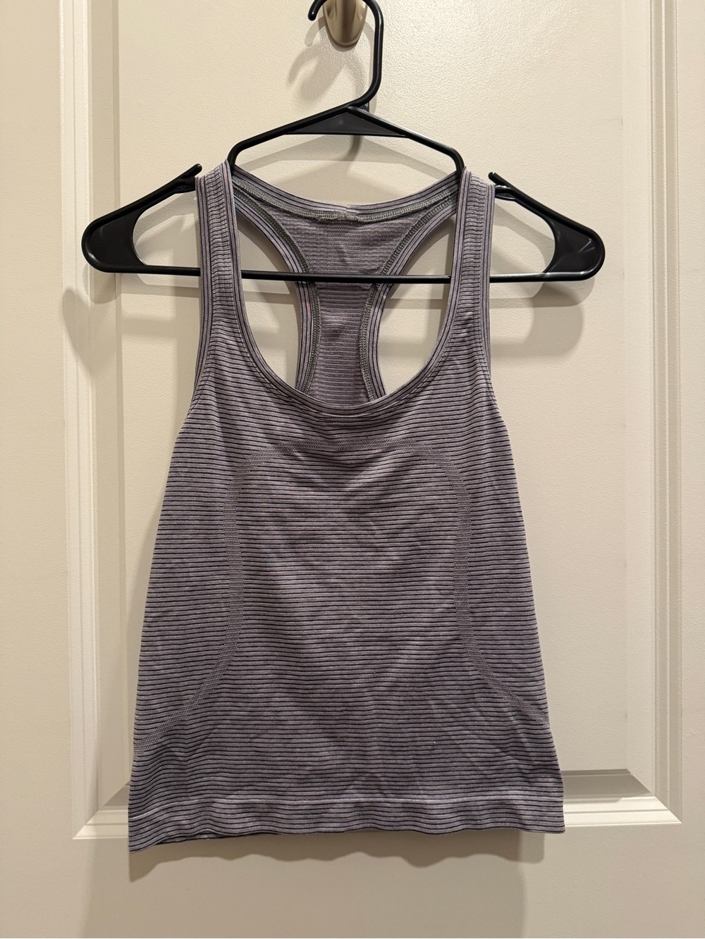 Lululemon Striped Racerback Tank Top in Lavender Gray